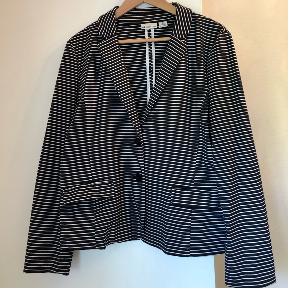 Black and white cotton blazer